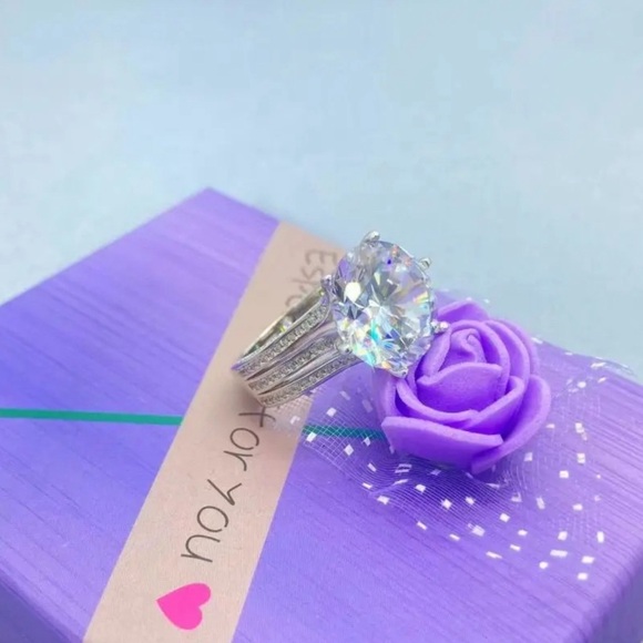 🔥10CT Certified TW Diamond💎Excellent Cut Engagement Ring💍 Size 6.5 - Picture 6 of 16